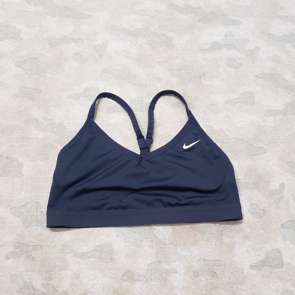 Nike Sports Bra Womens Large Blue Racerback Adjustable Activewear Dri-FIT